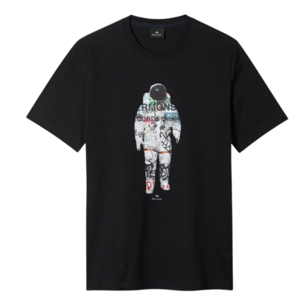 PS Paul Smith Black Print Graffiti Astronaut T-Shirt