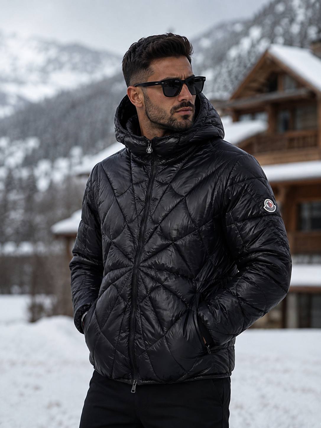 MONCLER Violier Spider Man Short Down Jacket